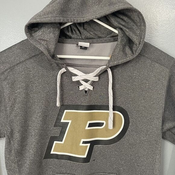 Purdue Boilermakers Sweatshirt Womens Medium Lace Up Hoodie Pullover‎ Drawstring - Picture 2 of 11